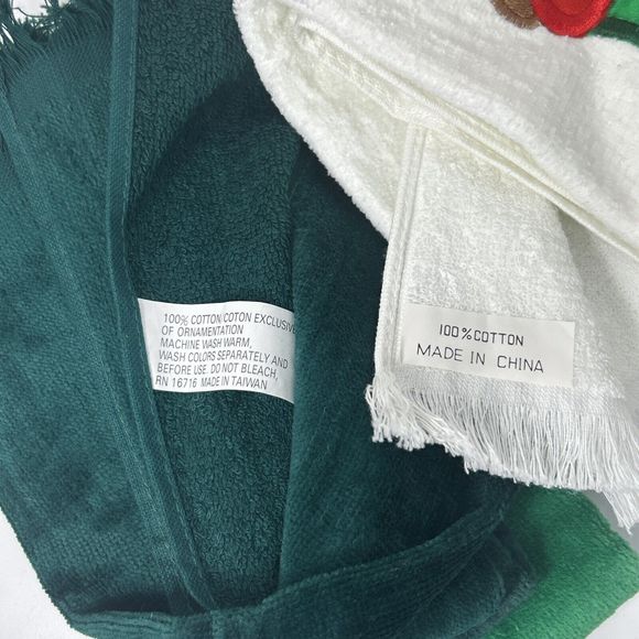 Seasonal Fingertip Towel Embroidered Applique Lot Angel Poinsettia Holiday NWOT - Picture 5 of 5